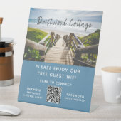 Airbnb Beach House Photo Wifi Password QR Code Reclamebord Met Voetstuk (Insitu)