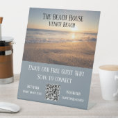 Airbnb Beach House Photo Wifi Password QR Code Reclamebord Met Voetstuk (Insitu)