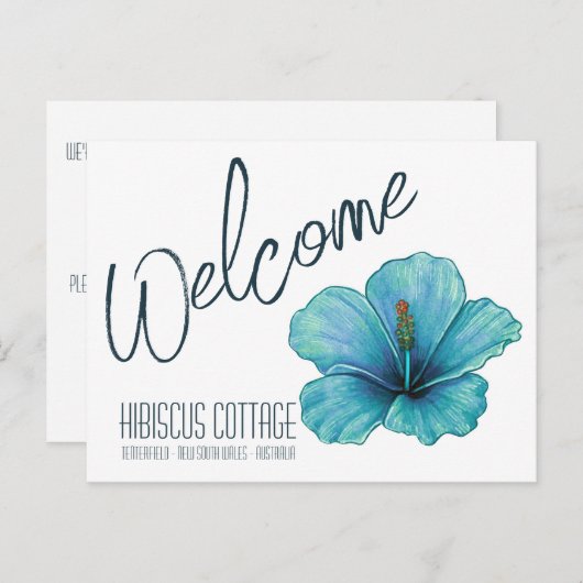 Airbnb Dank u kaart, vakantiewoning welkom Uitnodiging Briefkaart (Voorkant / Achterkant)