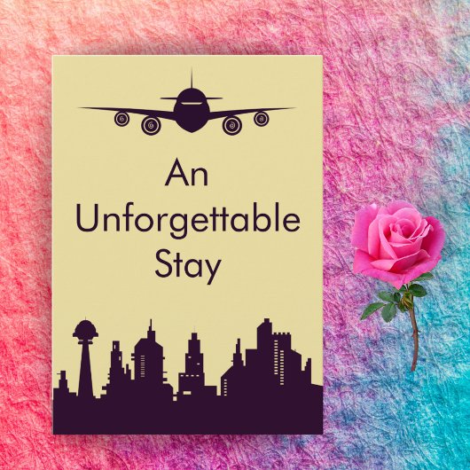 Airbnb Host Custom City Stay Flat Greeting Card Bedankkaart