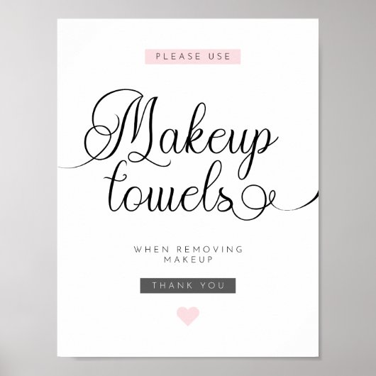 Airbnb Host Essentials - Make-up Handdoek Sign Poster (Voorkant)