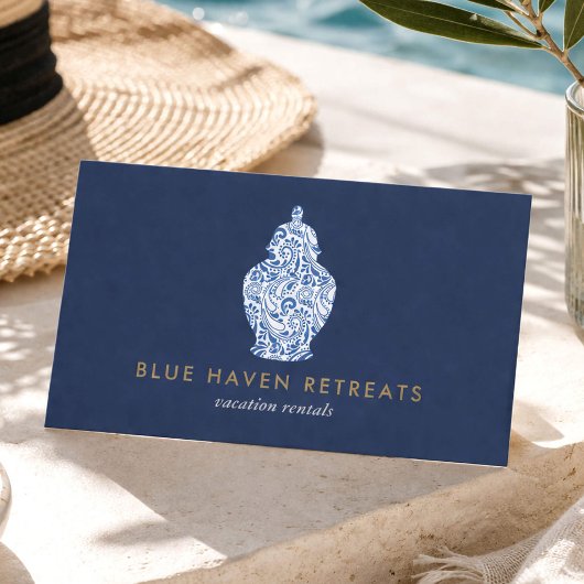 Airbnb Host Kust Ginger Jar Merknaam Blauw Visitekaartje