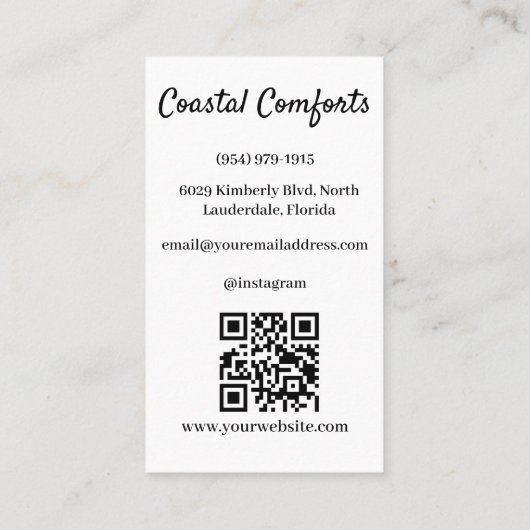 Airbnb Huis verhuur afbeelding en QR code Modern Visitekaartje (Achterkant)