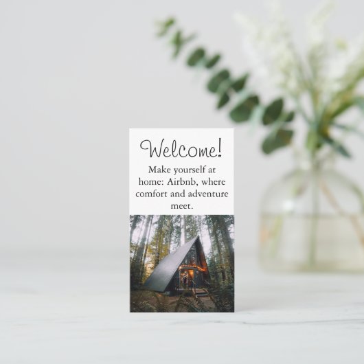 Airbnb Huis verhuur afbeelding en QR code Modern Visitekaartje (Staand voorkant)