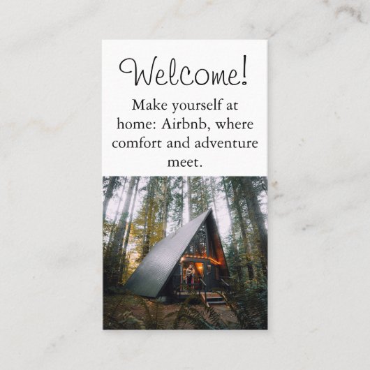 Airbnb Huis verhuur afbeelding en QR code Modern Visitekaartje (Voorkant)