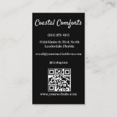 Airbnb Huis verhuur afbeelding QR code Modern Zwar Visitekaartje (Achterkant)