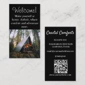 Airbnb Huis verhuur afbeelding QR code Modern Zwar Visitekaartje (Voorkant / Achterkant)