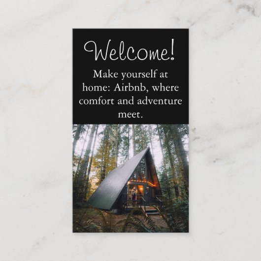 Airbnb Huis verhuur afbeelding QR code Modern Zwar Visitekaartje (Voorkant)