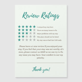 Airbnb Ratings 5-sterren Magnetische Kaart