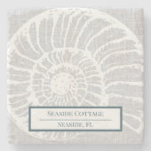 Airbnb Vacation Rental Beach Woven Shell Stenen Onderzetter (Voorkant)