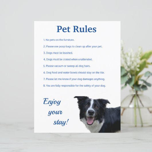 Airbnb Vrbo Huisregels voor huisdieren sjabloon Ho (Staand voorkant)