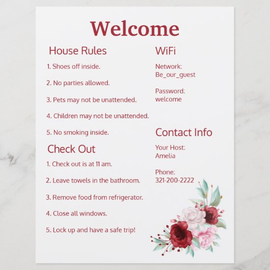 Airbnb Vrbo Welcome Sign Sjabloon Guide (Voorkant)