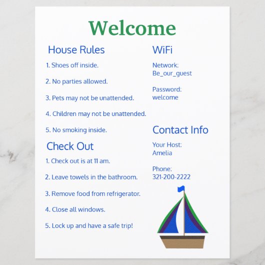 Airbnb Vrbo Welcome Sign Sjabloon Guide (Voorkant)