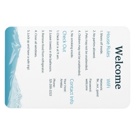 Airbnb Vrbo Welcome Sign Sjabloon Home Magnet Magneet (Horizontaal)