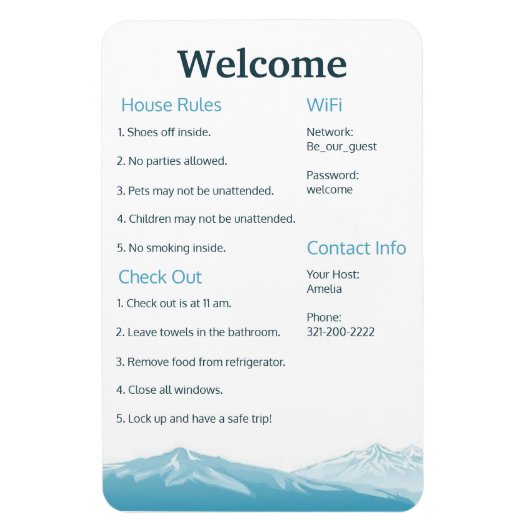 Airbnb Vrbo Welcome Sign Sjabloon Home Magnet Magneet (Verticaal)