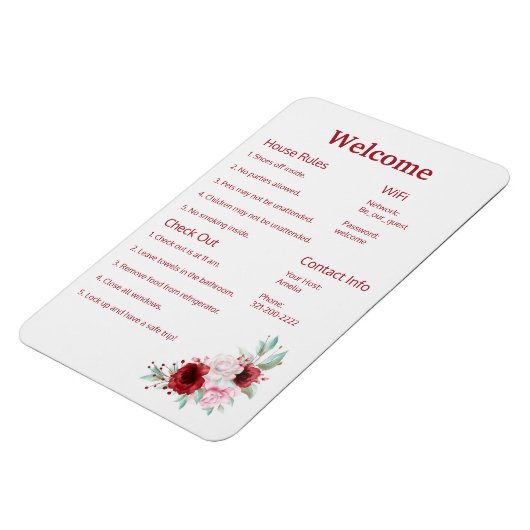 Airbnb Vrbo Welcome Sign Sjabloon Magnet Magneet (Linkerzijde)
