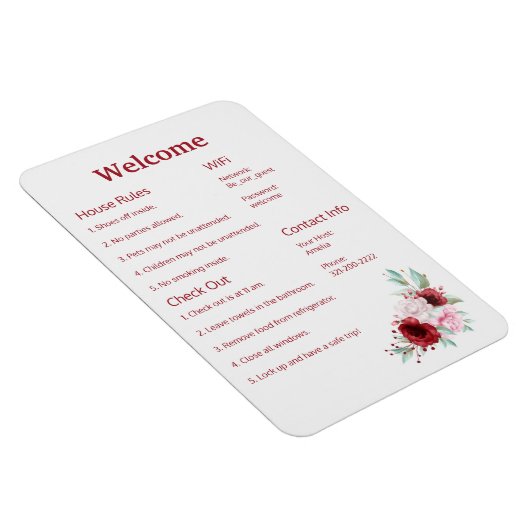 Airbnb Vrbo Welcome Sign Sjabloon Magnet Magneet (Rechterzijde)