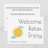 Airbnb Welkom Gift Basket Kaart Gepersonaliseerd (Voorkant / Achterkant)