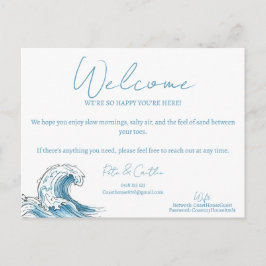 Airbnb Welkomstkaart Huisregels Aanpasbaar Strand Uitnodiging Briefkaart