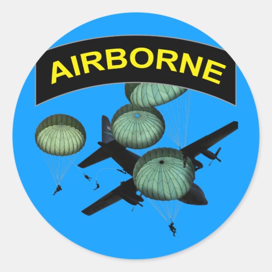 Airborne 2 ronde sticker (Voorkant)