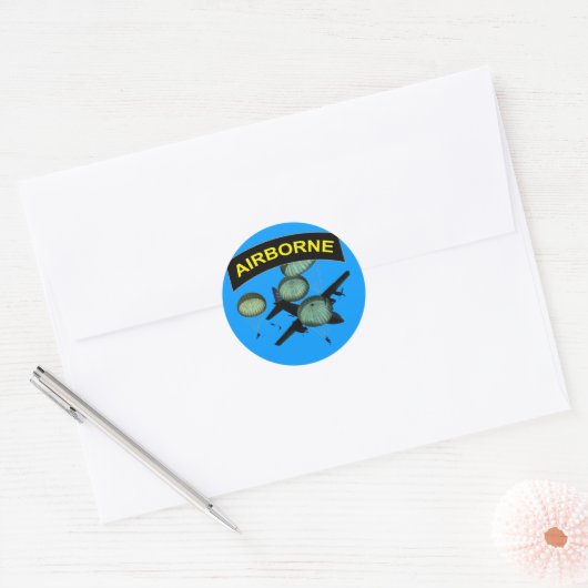 Airborne 2 ronde sticker (Envelop)
