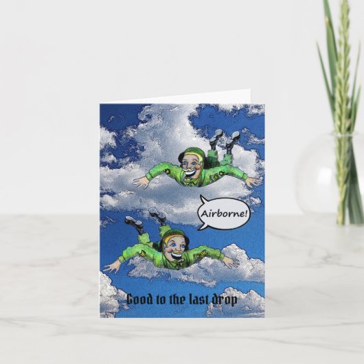 Airborne, army paratrooper, army cartoon - blank feestdagen kaart (Voorkant)