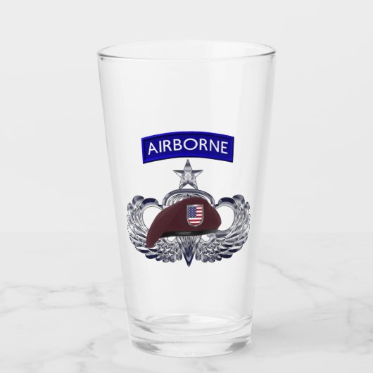 Airborne Baret & Senior Jump Wings Glas (Voorkant)