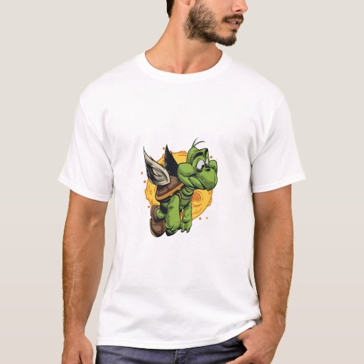 Airborne Cartoon Turtle T-shirt (Voorkant)