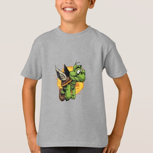 Airborne Cartoon Turtle T-shirt (Voorkant)