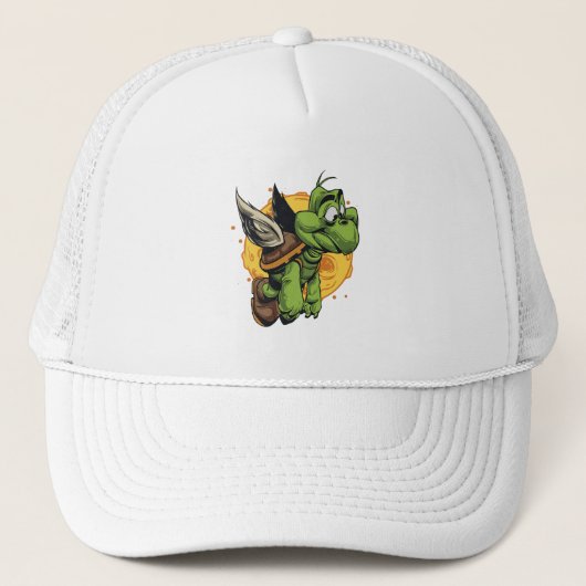 Airborne Cartoon Turtle Trucker Pet (Voorkant)