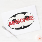 Airborne Crest op ZWART Ovale Sticker (Envelop)