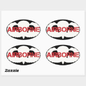 Airborne Crest op ZWART Ovale Sticker (Vel)