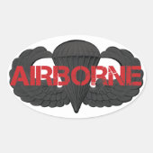 Airborne Crest SUBDUED Ovale Sticker (Voorkant)