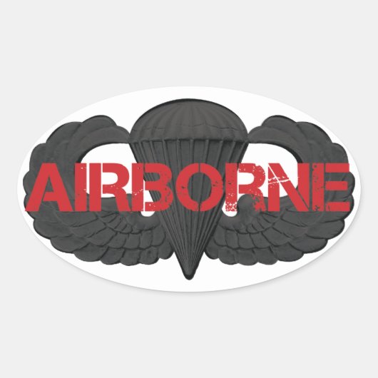 Airborne Crest SUBDUED Ovale Sticker (Voorkant)