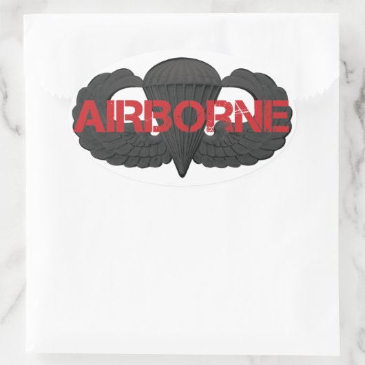 Airborne Crest SUBDUED Ovale Sticker (Tas)