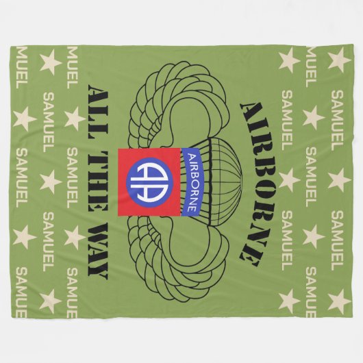 Airborne helemaal aangepaste naam Fleece (Voorkant (Horizontaal))