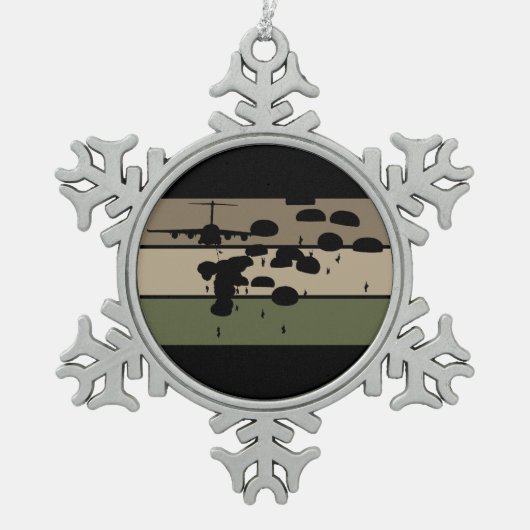 Airborne Jump Tin Sneeuwvlok Ornament (Voorkant)