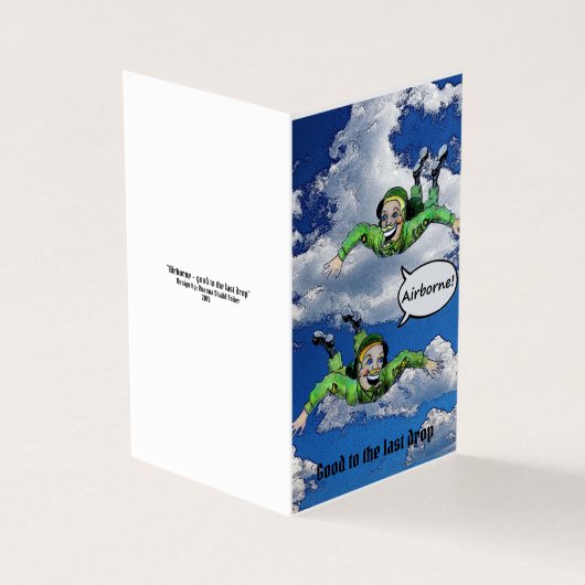 Airborne, legerspringparachutist, legercartoon kaart (Buitenkant)