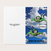 Airborne, legerspringparachutist, legercartoon kaart (Buitenkant ongevouwen)