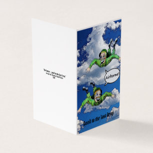 Airborne, legerspringparachutist, legercartoon kaart