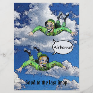 Airborne, legerspringparachutist, legercartoon kaart