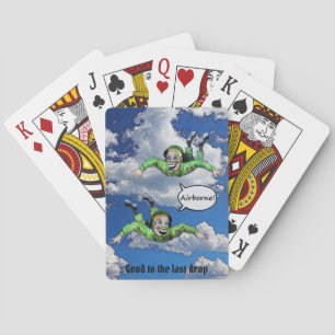Airborne, legerspringparachutist, legercartoon pokerkaarten