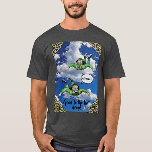 Airborne, legerspringparachutist, legercartoon t-shirt (Voorkant)