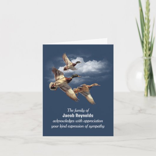 Airborne Mallard Ducks Bedankt sympathie Kaart (Voorkant)