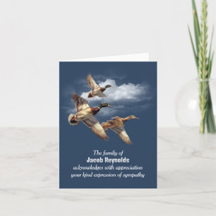 Airborne Mallard Ducks Bedankt sympathie Kaart