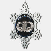 Airborne Parachutist Tin Sneeuwvlok Ornament (Rechts)
