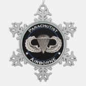 Airborne Parachutist Tin Sneeuwvlok Ornament (Voorkant)