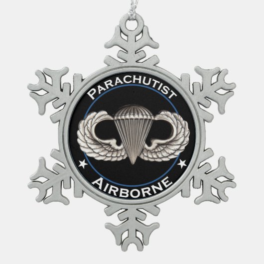 Airborne Parachutist Tin Sneeuwvlok Ornament (Voorkant)