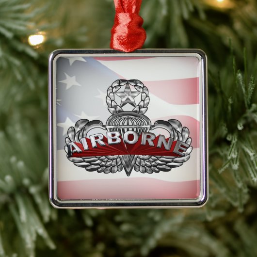 Airborne Paratrooper Metalen Ornament (Boom)