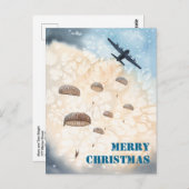 Airborne Paratroopers Jump Kerstfeestdag Briefkaart (Voorkant / Achterkant)